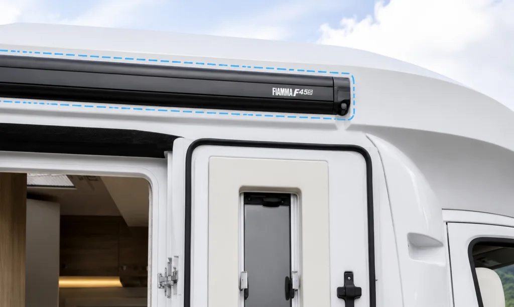 Portellone posteriore camper Atlantis aperto